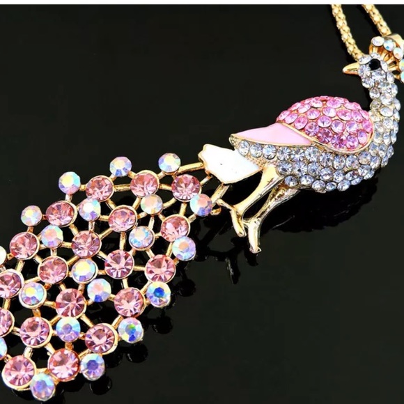 Peacock Statement Necklace NWT - Picture 3 of 4